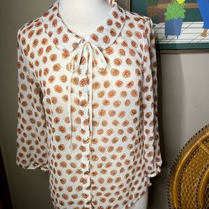 ModCloth Halloween Peter Pan Collar Button Down Blouse